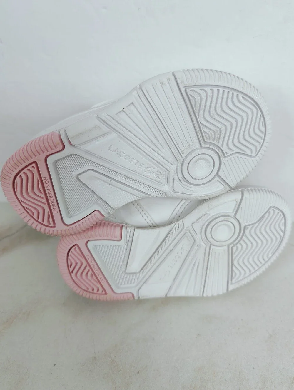 Lacoste Infant Baby Lineshot Sneakers Tennis Shoes Pink White, Sz 5